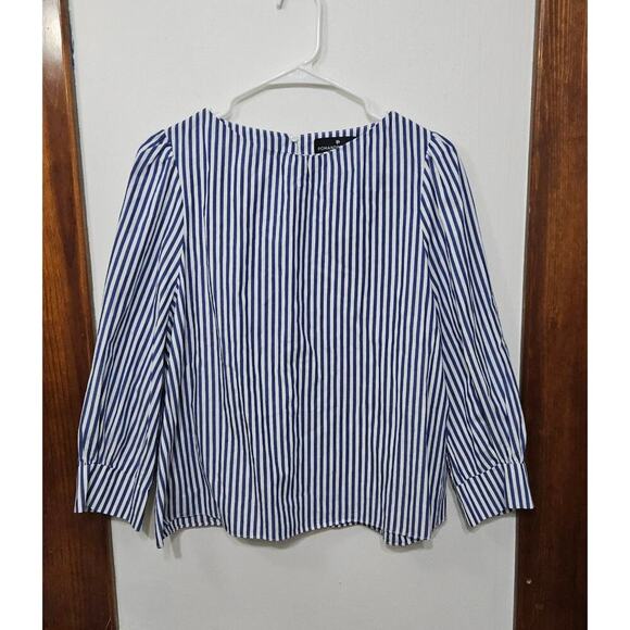 Tuckernuck Pomander Place Nautical Blue/White Striped Top Sz Medium Cotton - Picture 8 of 8